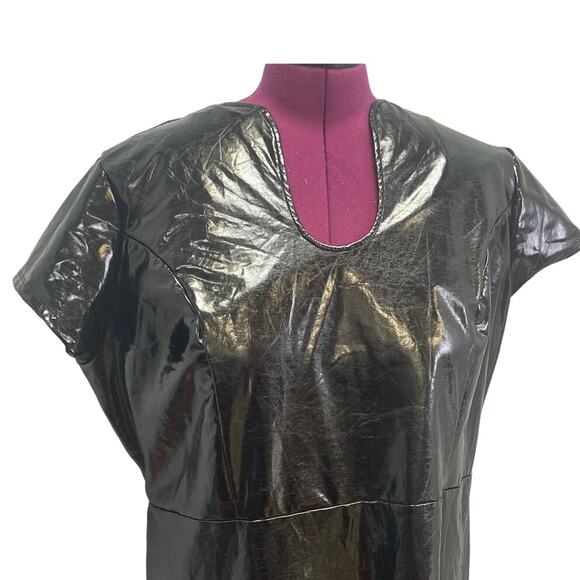 Ashley Stewart Womens Plus Size 26/28 Polyurethane Short Sleeve U Neck Dress - Picture 2 of 7